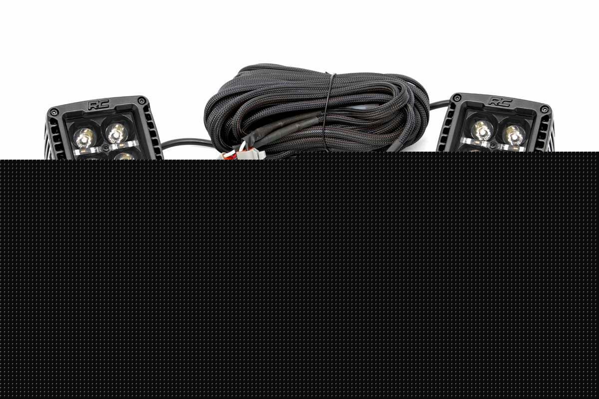 Rough Country - Jeep 2-inch LED Lower Windshield Kit (18-21 Wrangler JL, 20-21 Gladiator JT - Black-Series w White DRL) - 70052DRL