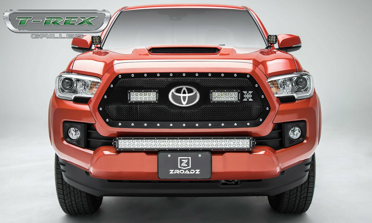 T-Rex Grilles - 1 Pc Small Mesh Mild Steel Torch Grille Insert - Includes Universal Wiring Harness - 6319511