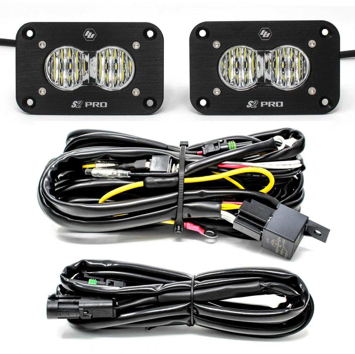 Baja Designs - 487808 - S2 Pro Black Flush Mount LED Light Pod Reverse Kit