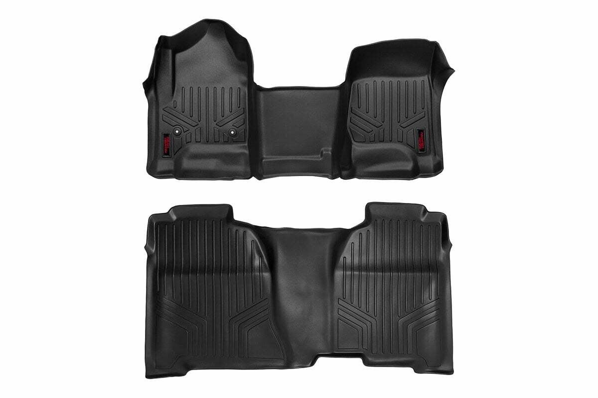 Rough Country Floor Mats - FR & RR - OV Hump - Crew - Chevy GMC 1500 2500HD 3500HD 2WD 4WD - M-21143