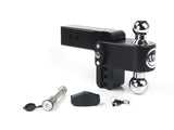 180 Hitch Chrome Cerakoted 4" Drop Hitch with 2.5" Shank w/ Keyed Alike WS05 - CTB4-2.5-KA-CER-BLA