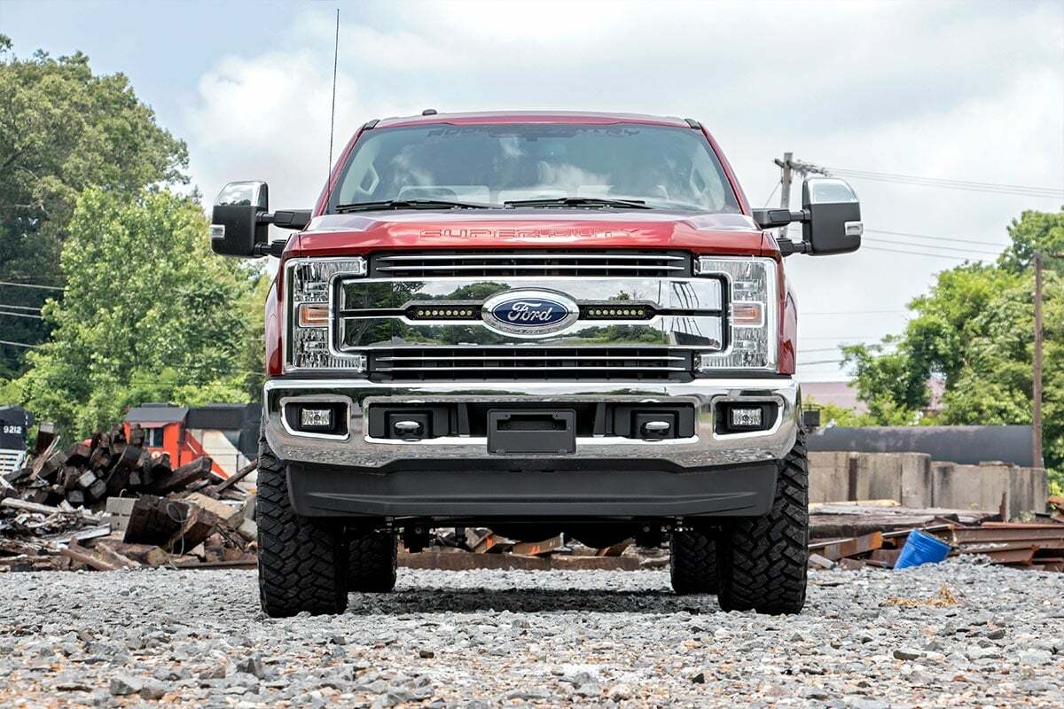 Rough Country - LED Light Kit - Grille Mount - 8" Black Pair - Ford F-250 Super Duty (17-19) - 70697