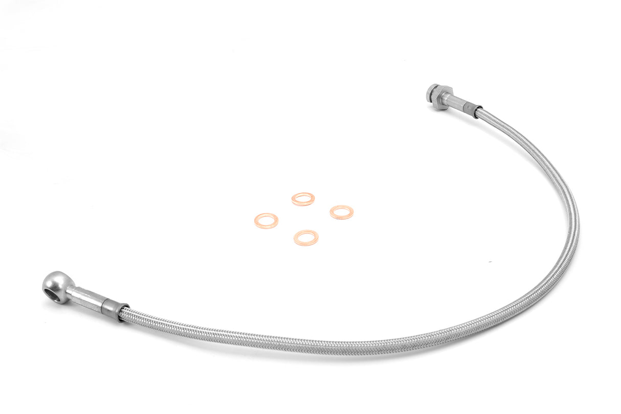 Front Brake Hoses, Stainless Steel; 82-86 Jeep CJ7/CJ8 Scrambler