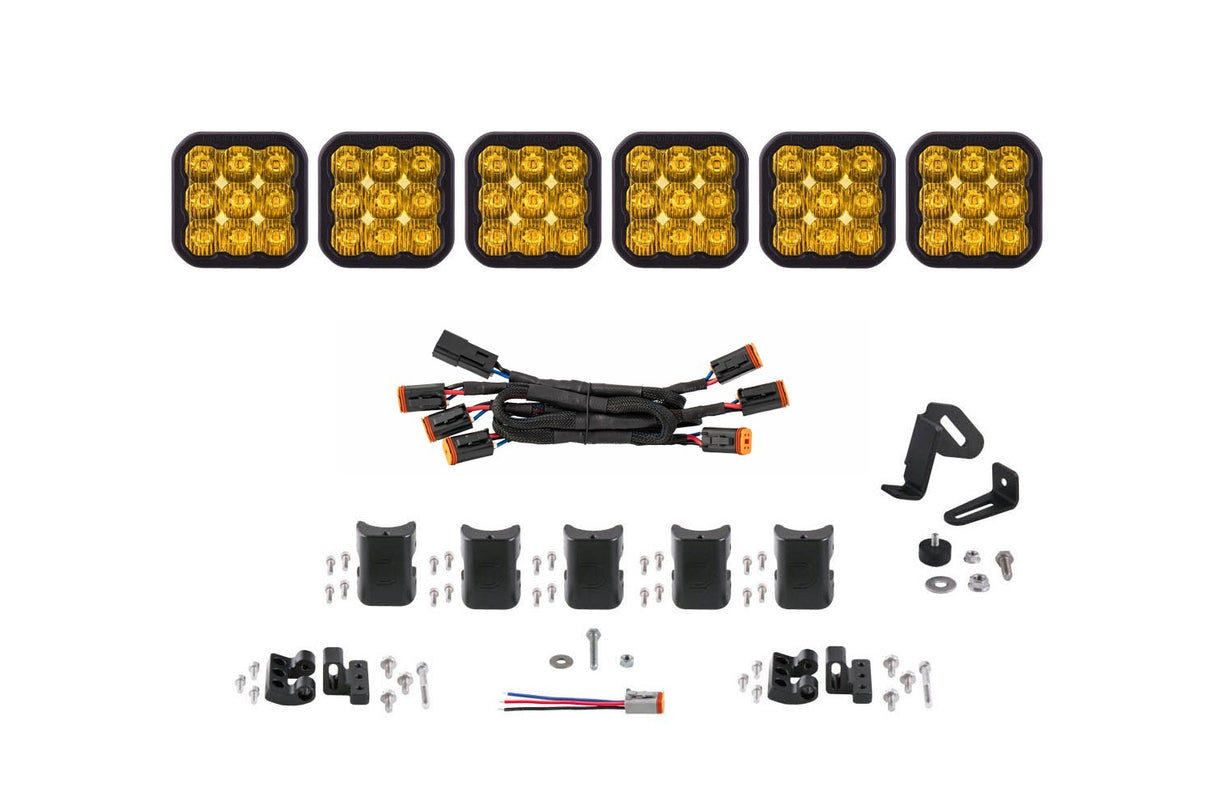 Diode Dynamics - SS5 Sport Universal CrossLink 6-Pod Lightbar Yellow Driving - DD7211