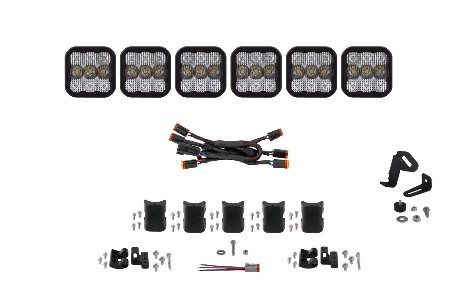 Diode Dynamics - SS5 Pro  Universal CrossLink 6-Pod Lightbar White Combo - DD7244