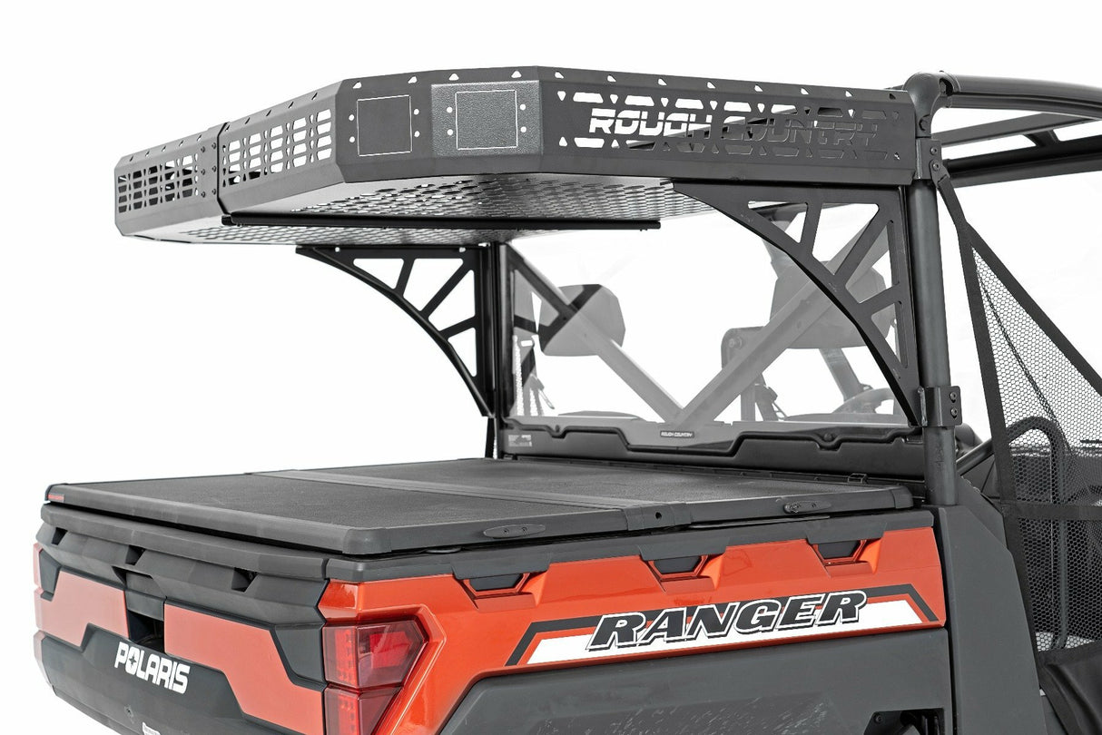 Rough Country - Cargo Rack - Dual 2" Black LED Pairs - Flush Mount - Polaris Ranger 1000 Ranger XP 1000 - 93057