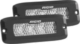 RIGID Industries - 925513 SR-Q Series PRO, Flood Diffused, Flush Mount, Black Housing, Pair