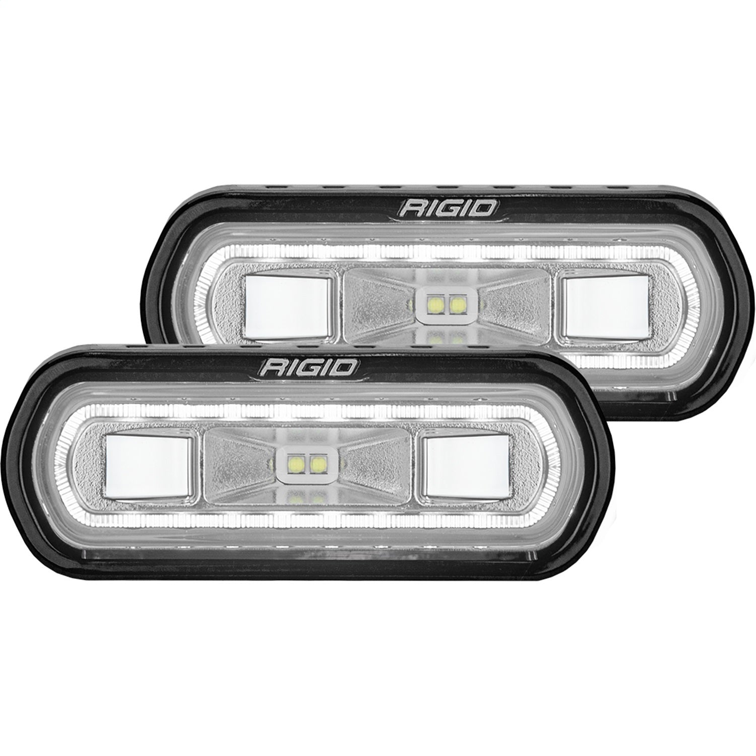 RIGID Industries - 53120 SR-L Series Off-Road Spreader Pod, 3 Wire, Surface Mount, White Halo, Pair