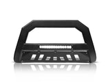 Armordillo 2000-2004 Nissan Frontier AR Series Bull Bar W/LED - Matte Black W/Aluminum Skid Plate