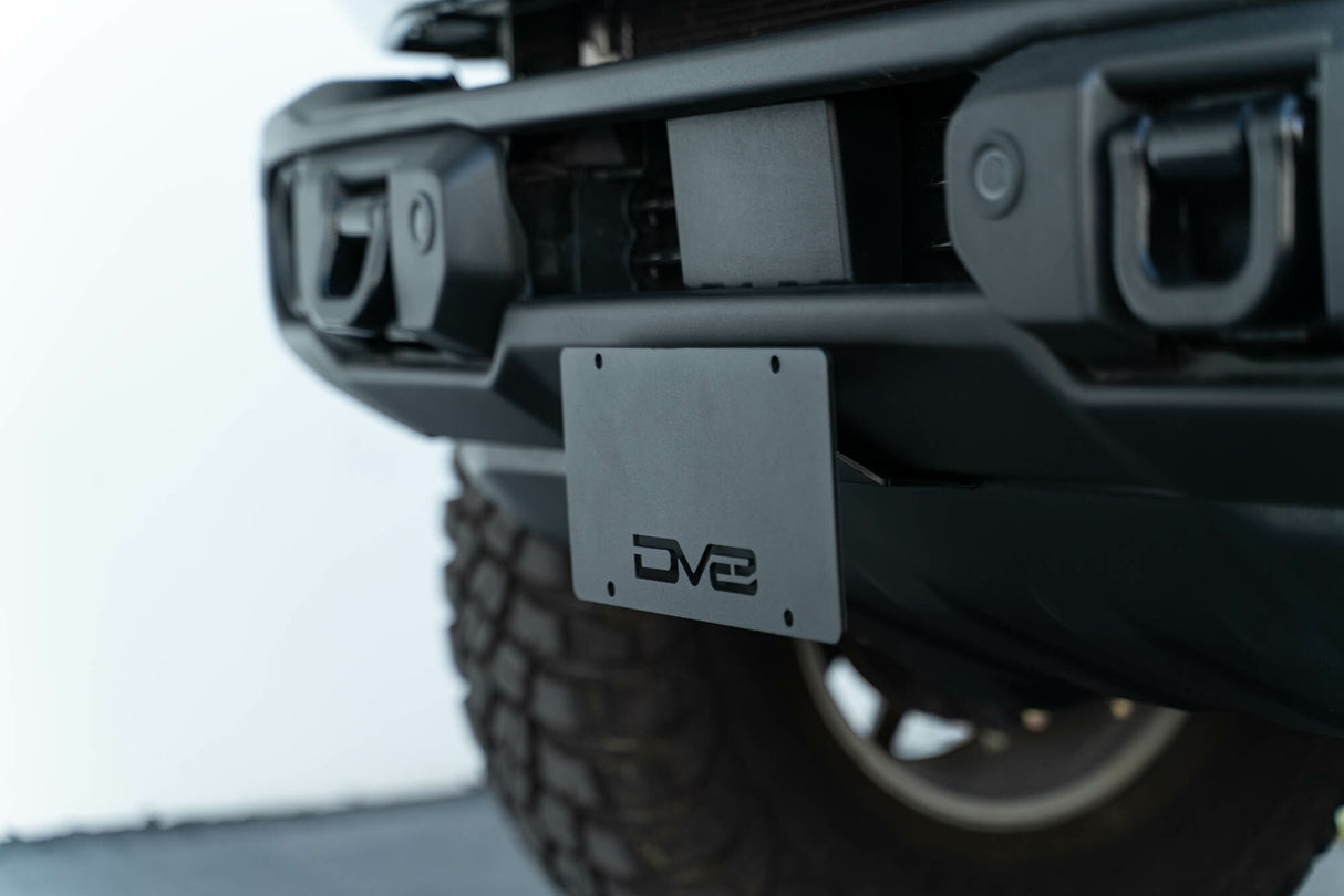 DV8 Offroad - Ford Bronco Capable Bumper Front License Plate Mount - LPBR-04
