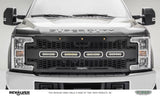 T-Rex Grilles - 1 Pc Laser Cut Pattern Mild Steel Revolver Grille Replacement - Includes Optional Aluminum Accent Trim, Includes (3) Amber running lights, Includes Universal Wiring Harness - 6515641