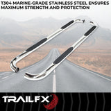 TrailFx - 3" Round Step Bar For Toyota Tundra- Stainless (1150550071)