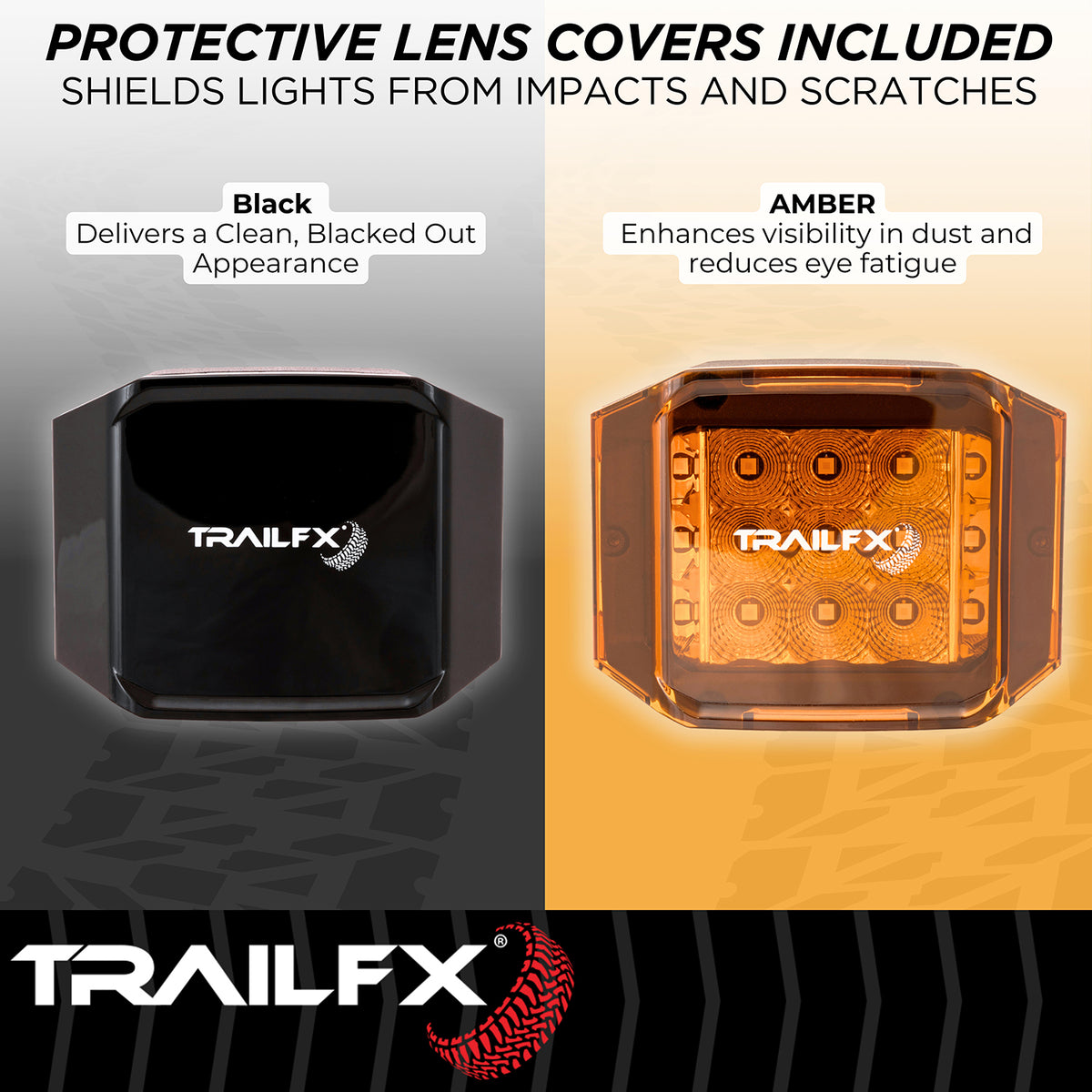 TrailFx - 4" LED Side Shooter Pod Light- Amber Pair (PODSIDAMS2)