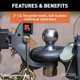 Curt - SecureLatch Channel-Style Lunette Ring (25,000 lbs, 3" ID) - 48625