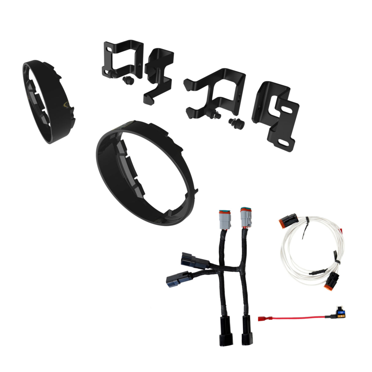 KC Hilites - Bracket Set - Fog Pocket Kit for FLEX ERA -  3 - Brackets and Bezels - For Toyota Vehicles (pr) - 7471