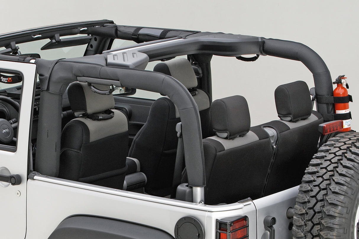 Rugged Ridge - Roll Bar Cover, Black Vinyl; 07-16 Jeep Wrangler JK - 13613.06