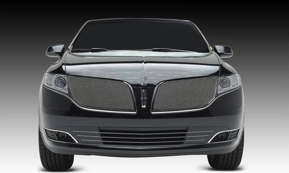 T-Rex Grilles - 2 Pc Small Mesh Stainless Steel Upper Class Grille Overlay - 56719