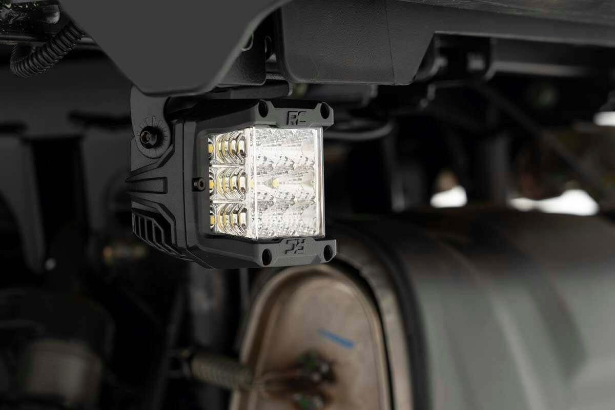 Rough Country - LED Light - Under Bed Mount - 2" Chrome Pair - Wide Angle - Polaris General General XP - 93032