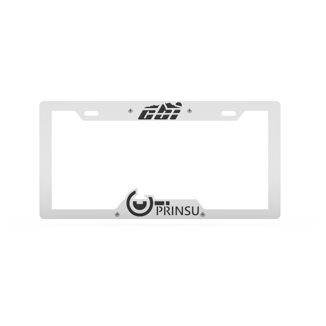 Prinsu - License Plate Cover - White/Black - 600-000-000-151