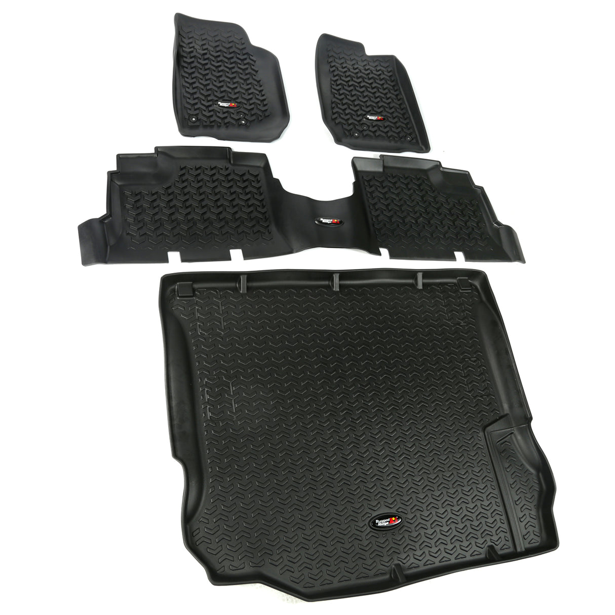 Rugged Ridge - Floor Liners, Kit, Black, 4-Door; 11-16 Jeep Wrangler JK - 12988.04