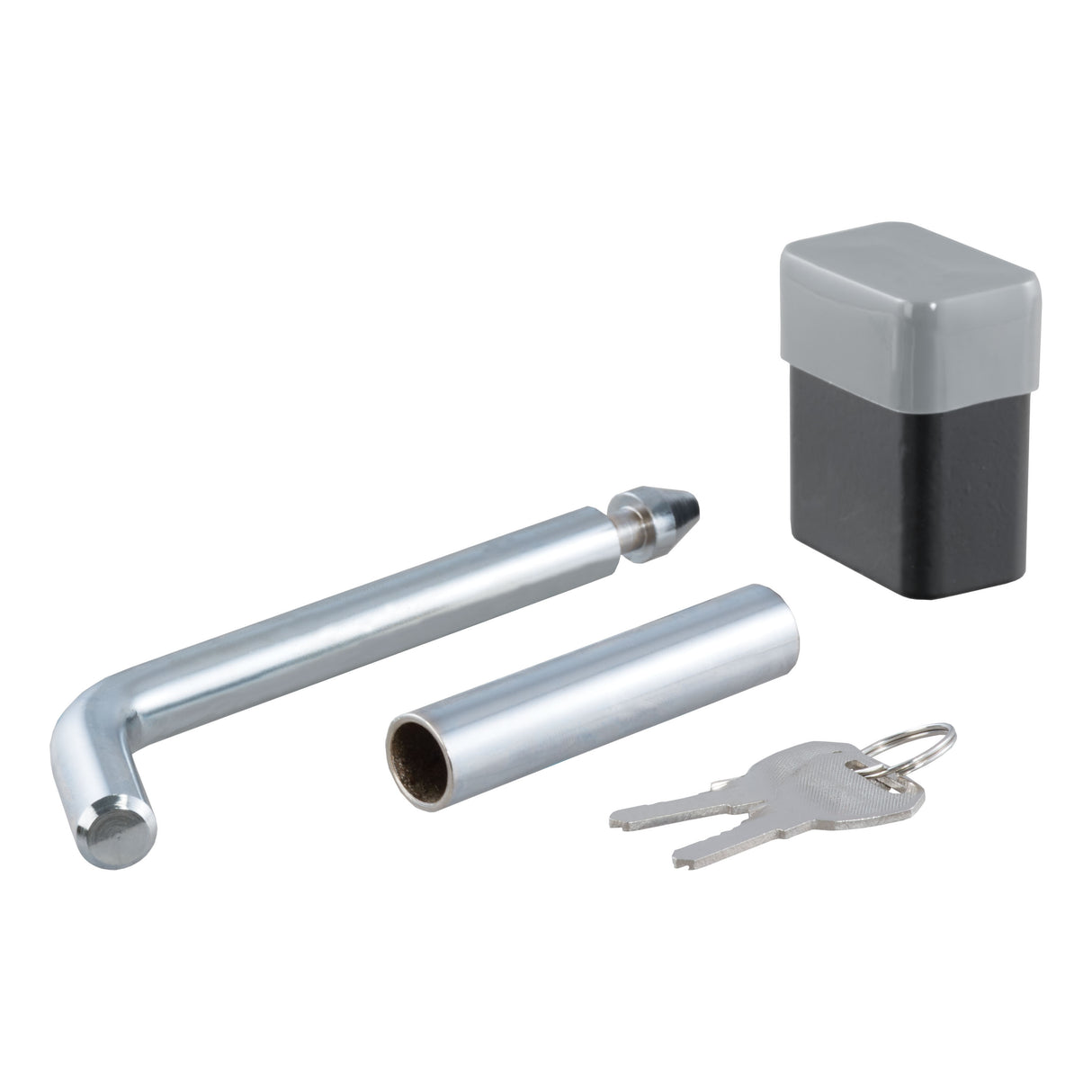Curt - 1/2" Hitch Lock with 5/8" Adapter (1-1/4" or 2" Receiver, Deadbolt, Chrome) - 23024
