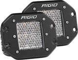 RIGID D-Series PRO LED Light, Drive Diffused, Flush Mount, Black Housing, Pair