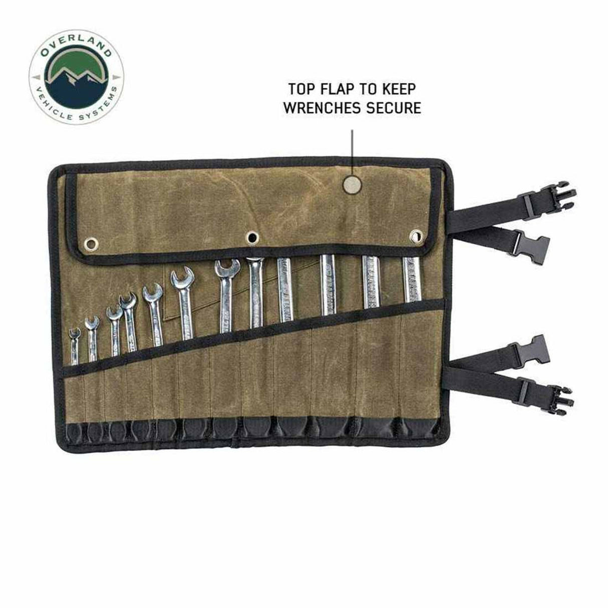 Overland Vehicle Systems - Small Wrench Tool Roll (12 Slot) Number 16 Waxed Canvas - 21209941