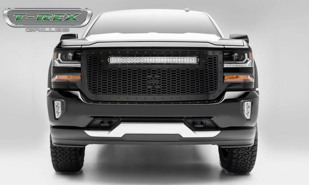 T-Rex Grilles - 1 Pc Laser Cut Pattern Mild Steel Stealth Laser Torch Grille Replacement - Includes Universal Wiring Harness - 7311281-BR
