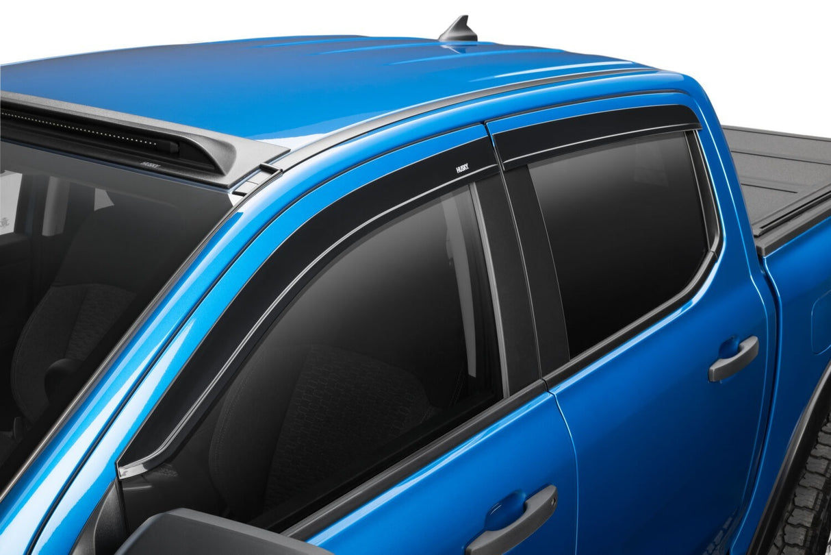 Husky Liners 2854070 Low Profile Dark Smoke Ventvisor Side Window Deflector, 4-Piece Set for 2019-2023 Ford Ranger Crew Cab