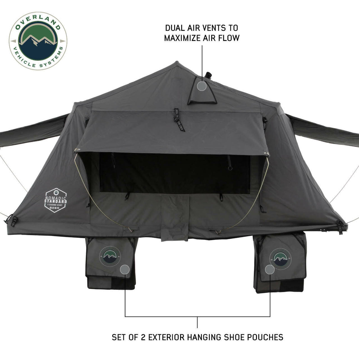 Overland Vehicle Systems - Nomadic 2 Standard Roof Top Tent Roof Top Tent 2 Person - 18429936
