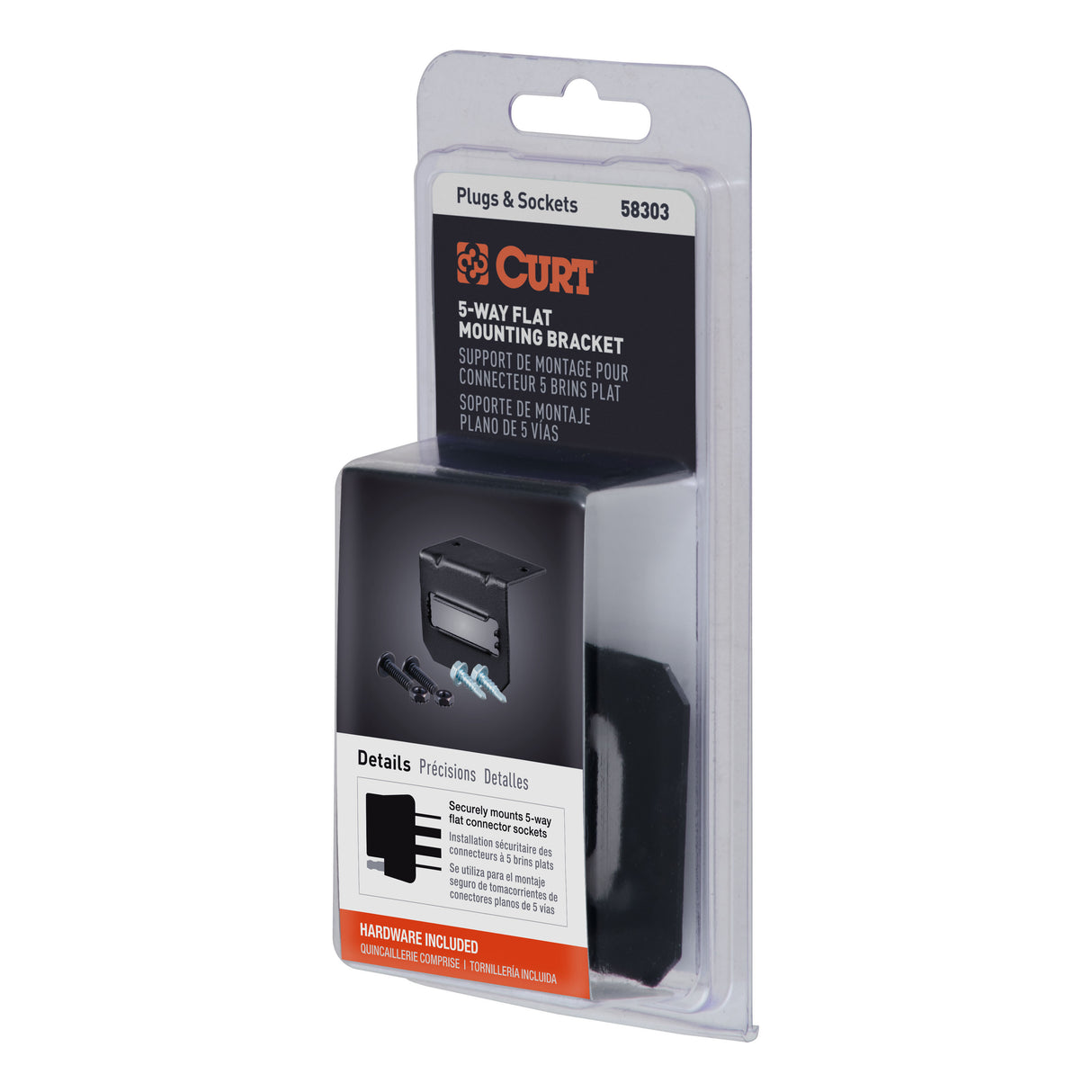 Curt - Connector Mounting Bracket for 5-Way Flat - 58303