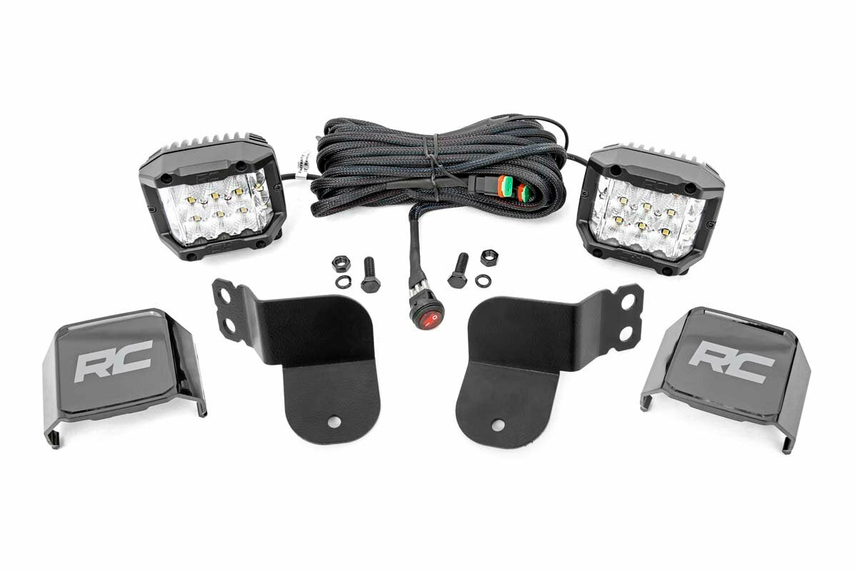 Rough Country - LED Light Kit - Cage Mount - 3" OSRAM - Wide Angle - Polaris General (2021) - 93023