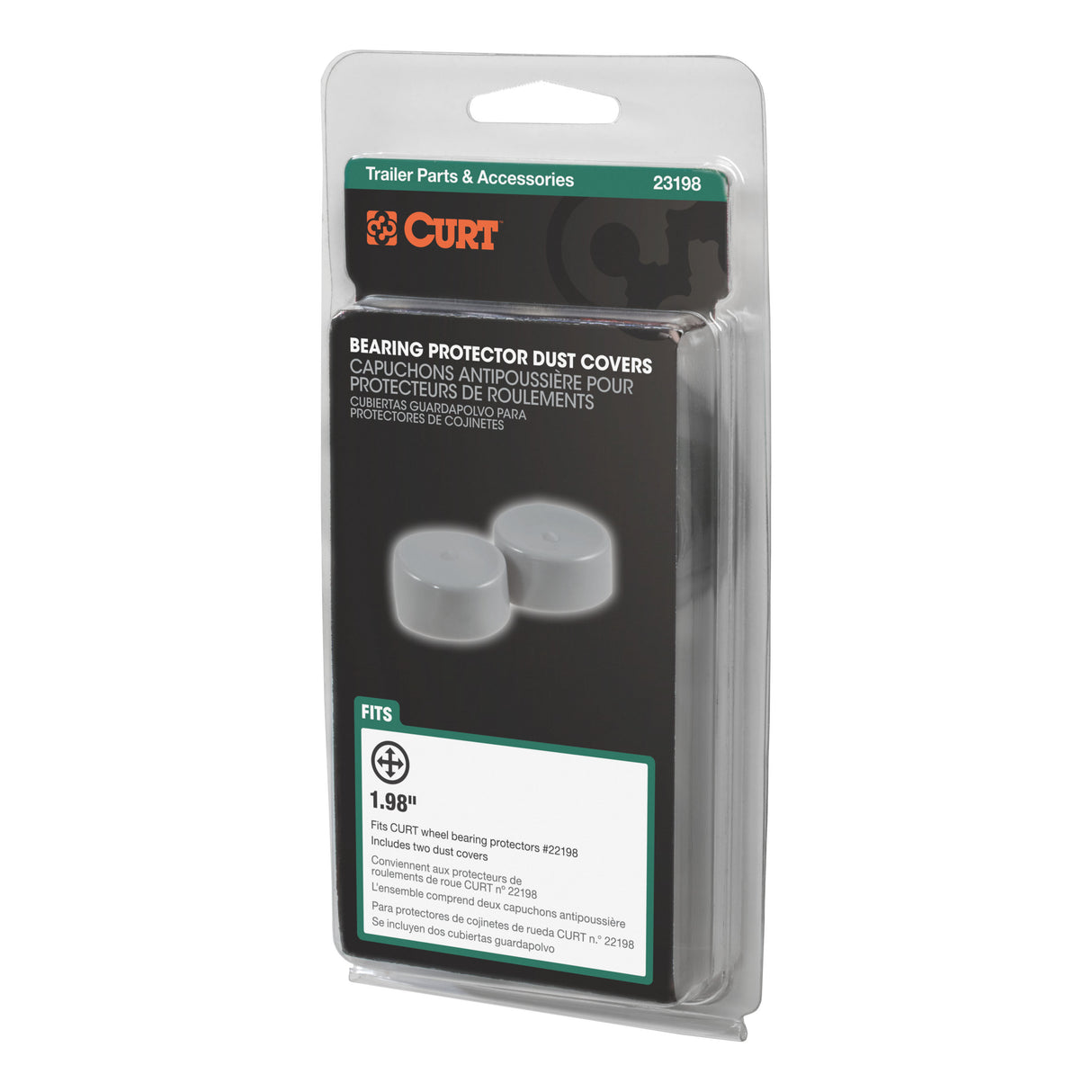 Curt - 1.98" Bearing Protector Dust Covers (2-Pack) - 23198