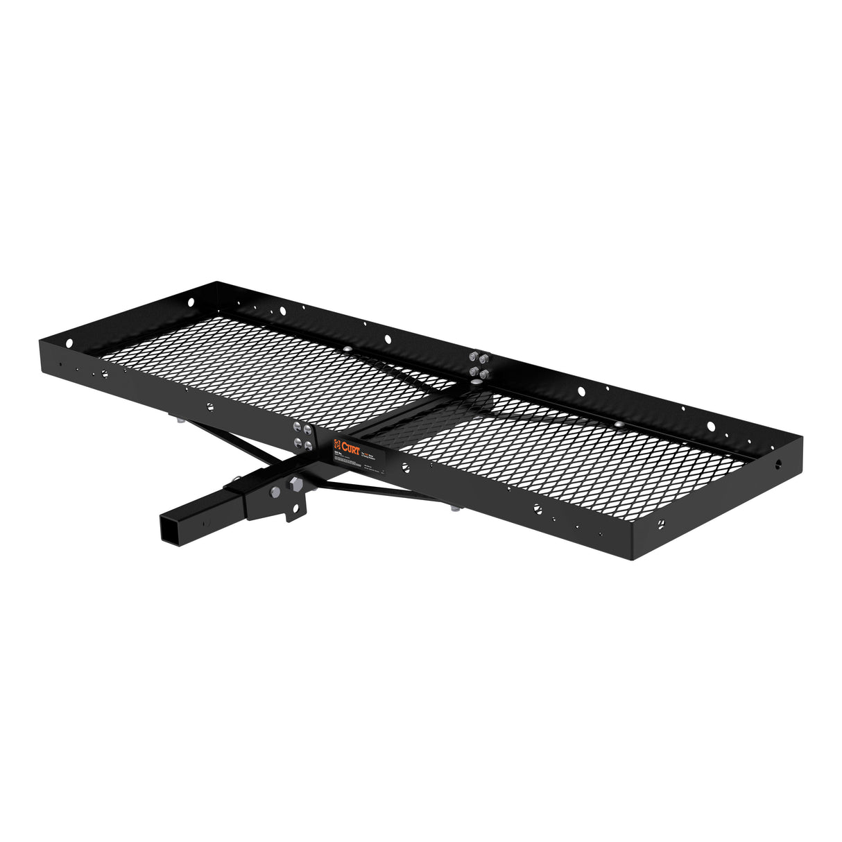 Curt - 60" x 20" Black Steel Tray Cargo Carrier (Folding 2" Shank, 500 lbs.) - 18109