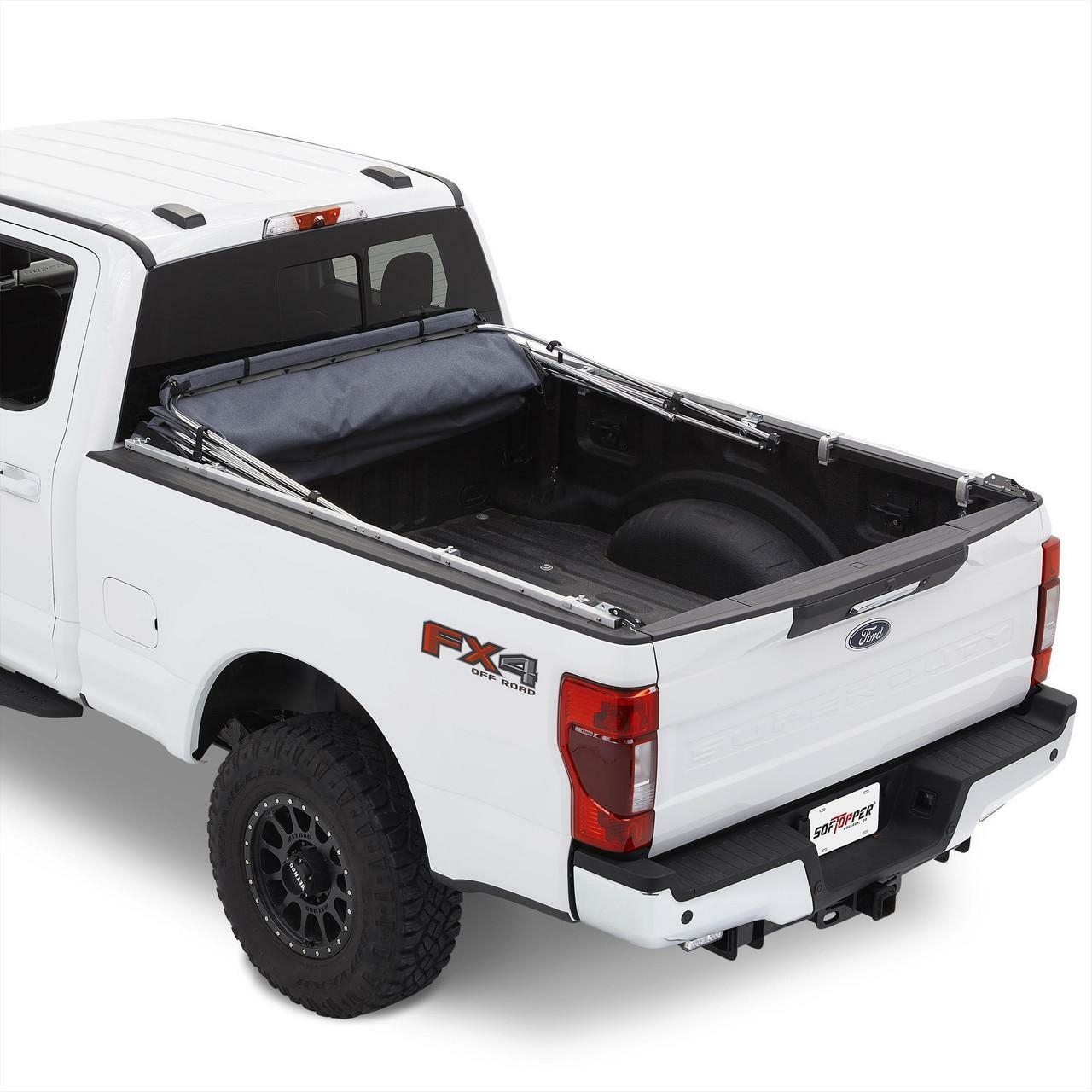Softopper - 24-27 F-250SD/350SD/450SD; For 6.75 ft. bed (Black; Clear Windows; Regular Clamps) - SO-SD80D-BSR