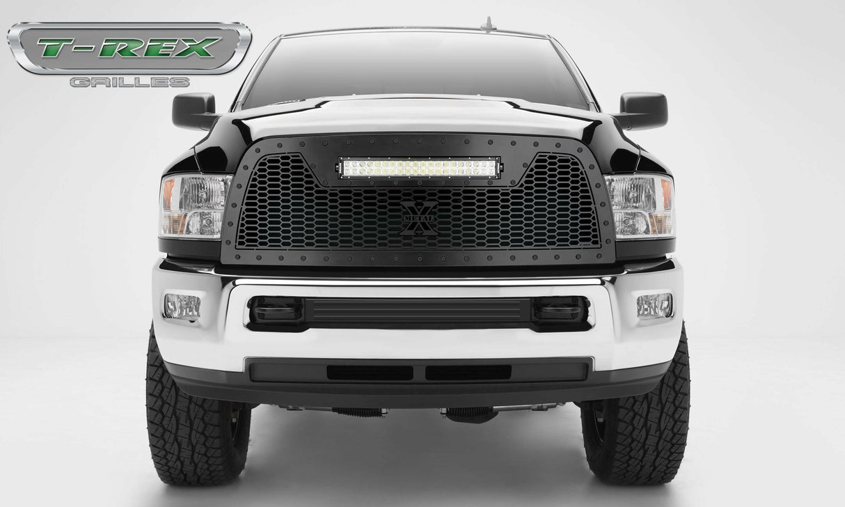 T-Rex Grilles - 1 Pc Laser Cut Pattern Mild Steel Stealth Laser Torch Grille Replacement - Includes Universal Wiring Harness - 7314521-BR