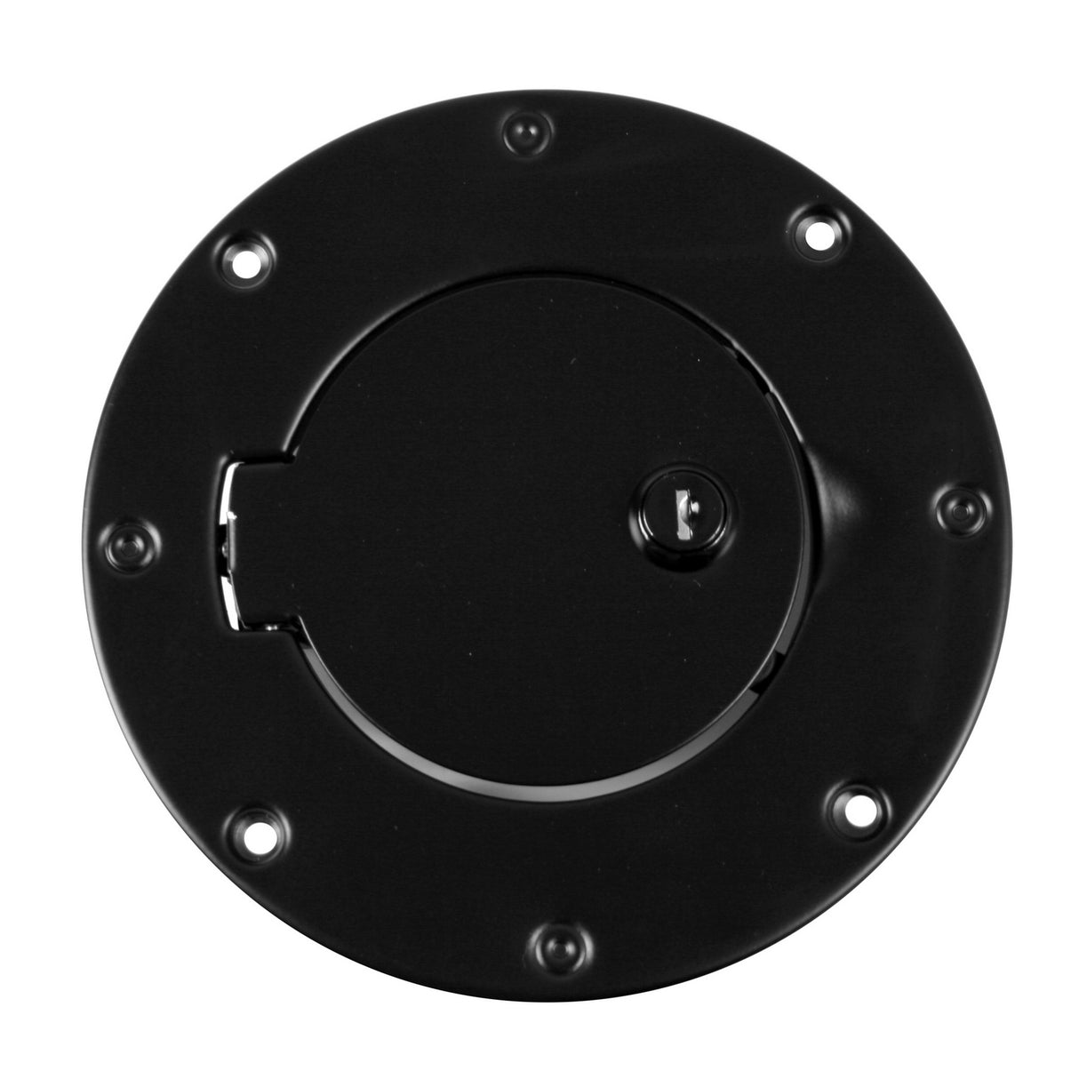 Locking Gas Cap Door, Black; 97-06 Jeep Wrangler TJ