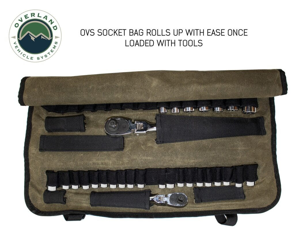 Overland Vehicle Systems - Rolled Socket Organizer Storage Bag - #16 Waxed Canvas - 21089941