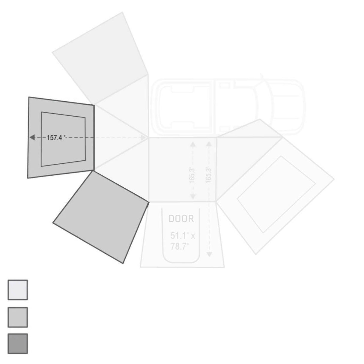 Overland Vehicle Systems - Nomadic Awning 270 Awning Side Wall - Shop Now - 18139910