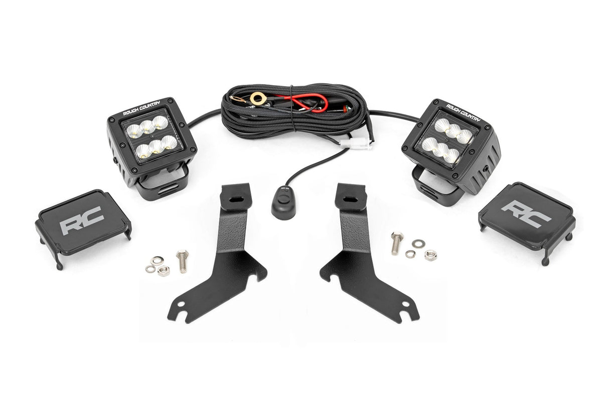 LED Light Kit - Ditch Mount - 2(in.) Black Pair - Flood - Chevy Silverado 1500 (99-06)