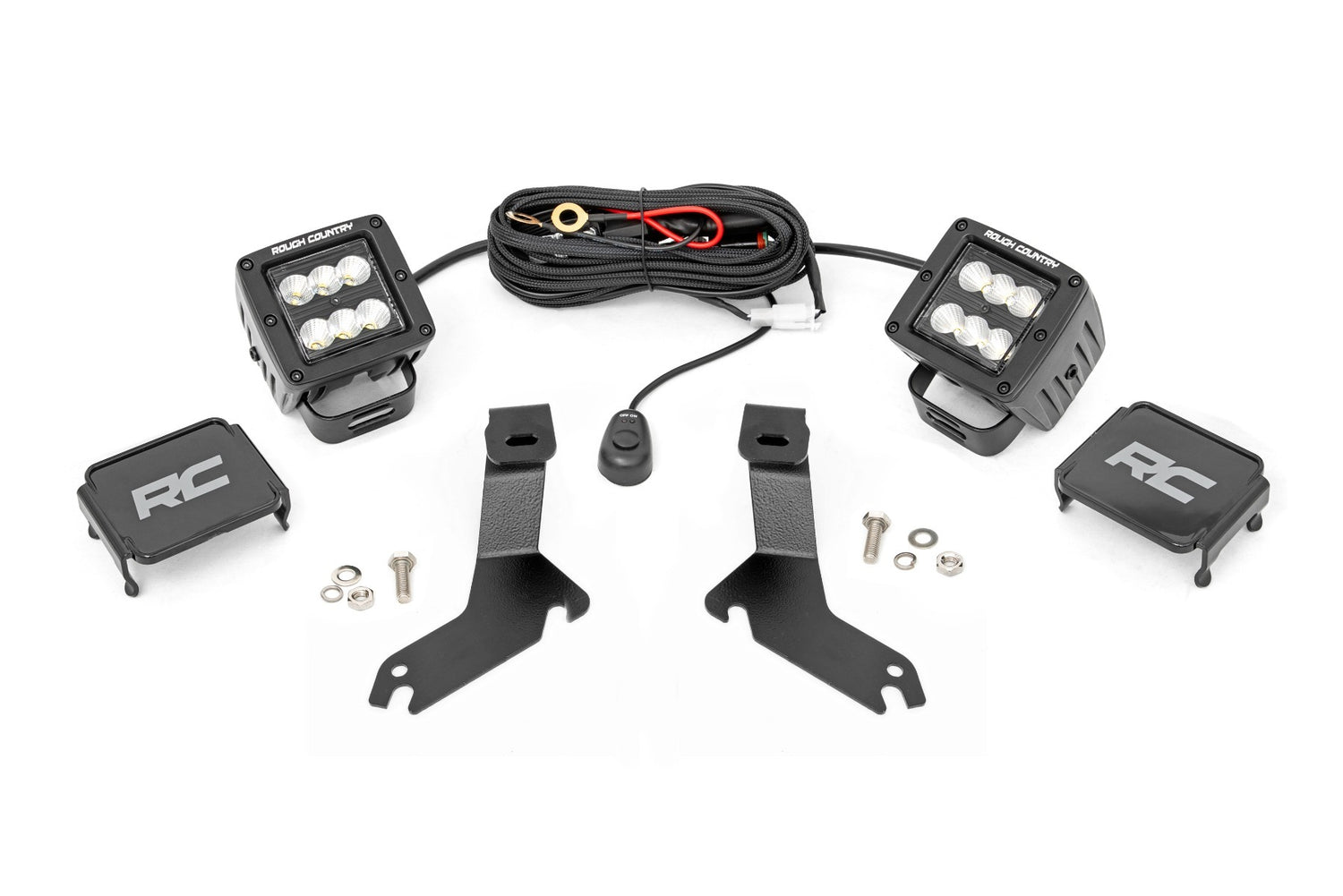LED Light Kit - Ditch Mount - 2(in.) Black Pair - Flood - Chevy Silverado 1500 (99-06)