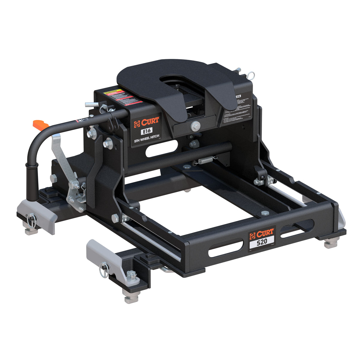 Curt - 16697 E16 Sliding 5th Wheel Hitch, 16K, Select Silverado, Sierra, 6.5' Bed Puck System - 16697