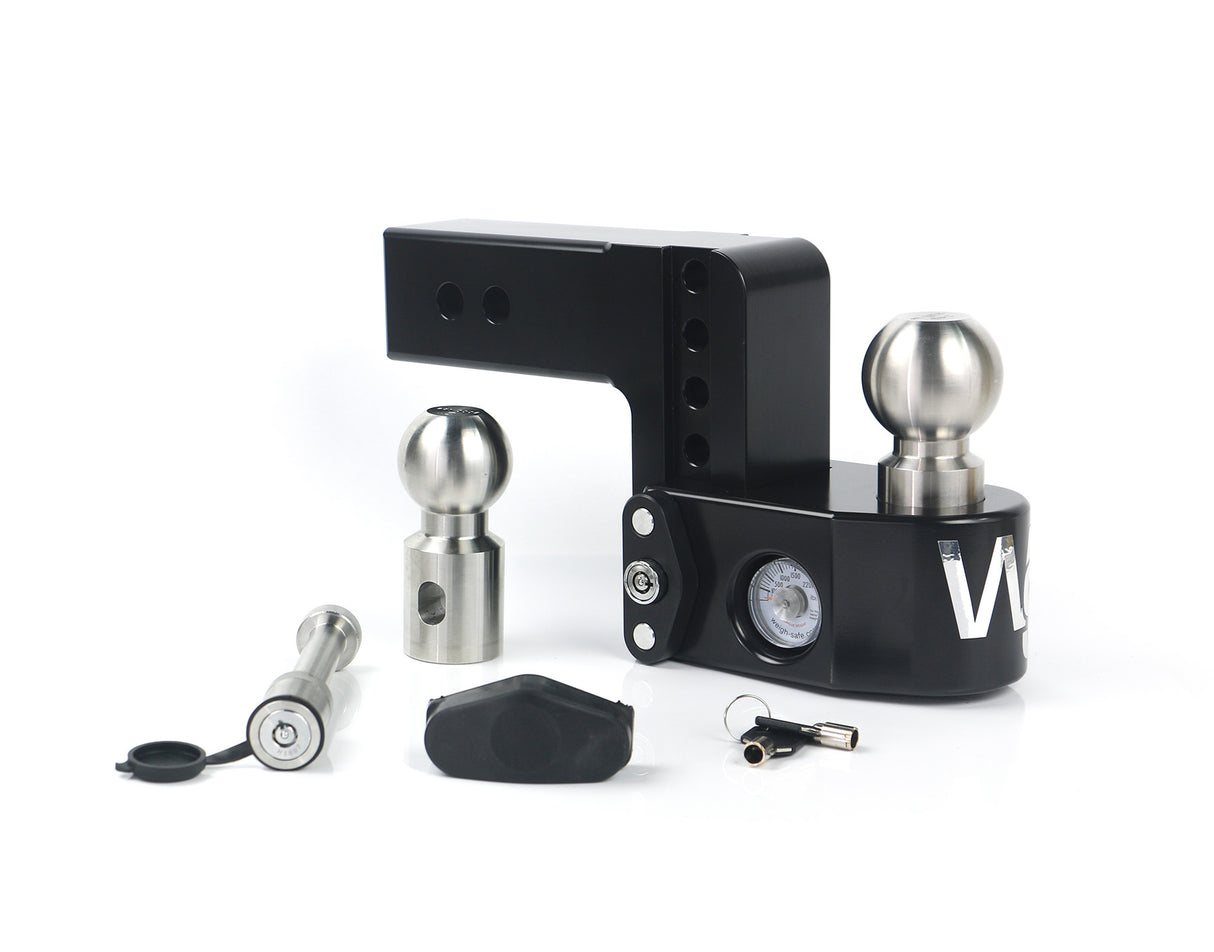 Weigh Safe Cerakoted 4" Drop Hitch with 2.5" Shank w/ Keyed Alike WS05 - WS4-2.5-KA-CER-BLA