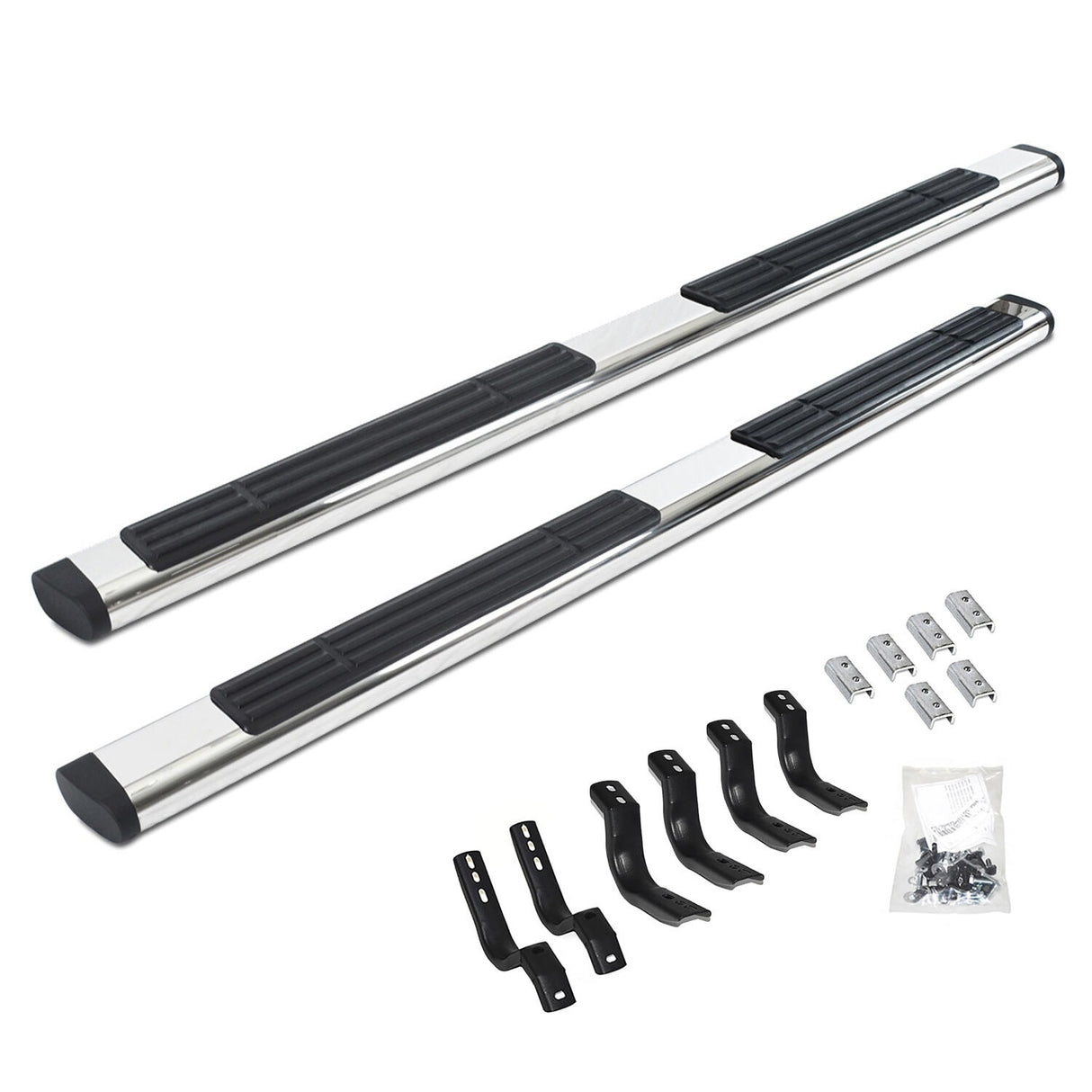 Go Rhino 686404387PS - 6" OE Xtreme SideSteps With Mounting Bracket Kit - Polished Stainless Steel