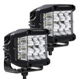 Go Rhino 750300323FCS Bright Series - SIDELINE 4x3 LED Flood Lights, Pair