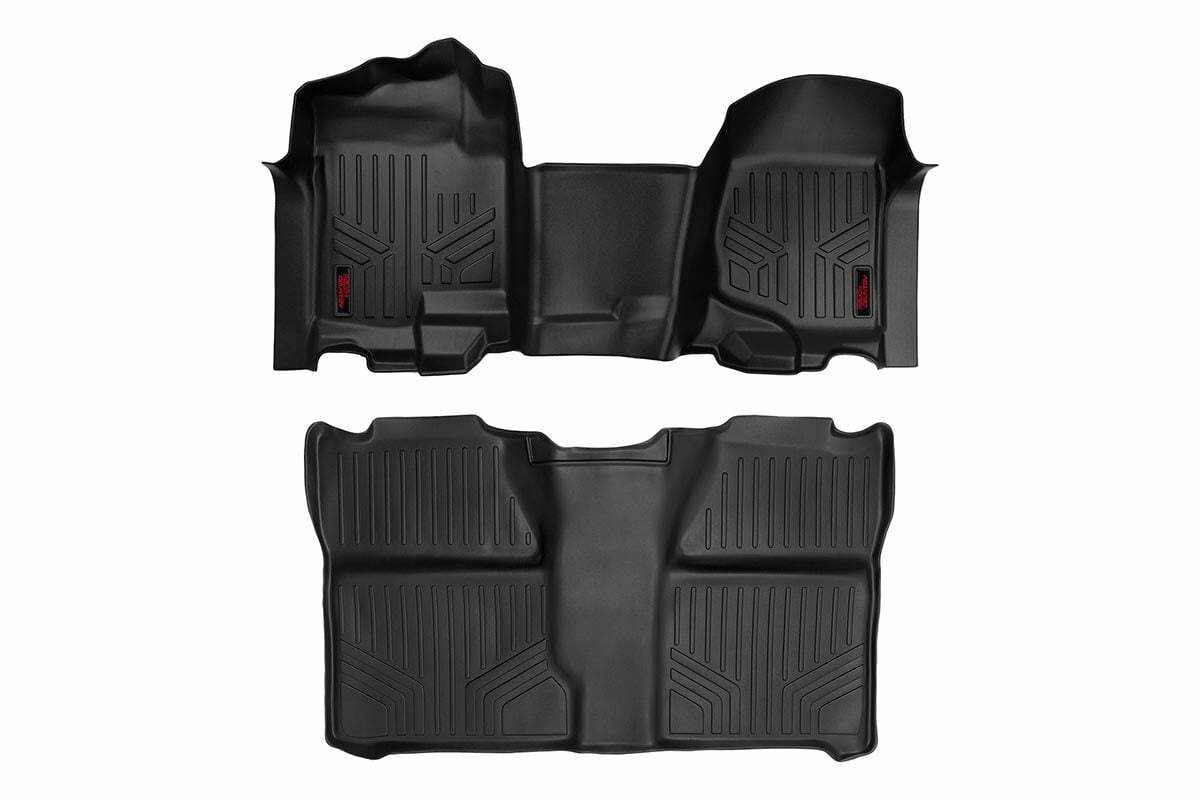 Rough Country Floor Mats - FR & RR - OV Hump - Crew - Chevy GMC 1500 2500HD (07-14) - M-21073