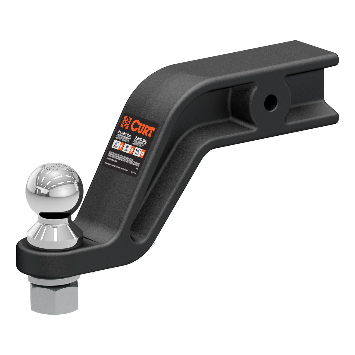 Curt - Loaded Forged Ball Mount with 2-5/16" Ball (3" Shank, 20,000 lbs, 6" Drop) - 45376