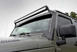 Rough Country - LED Light - Windshield Mnt - 50" Black Dual Row - Amber DRL - Jeep Wrangler JK (07-18) - 70504BLDRLA
