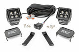 Rough Country - LED Light Kit - Ditch Mount - 2" Black Pair - Amber DRL - Jeep Cherokee KL (14-21) - 70081