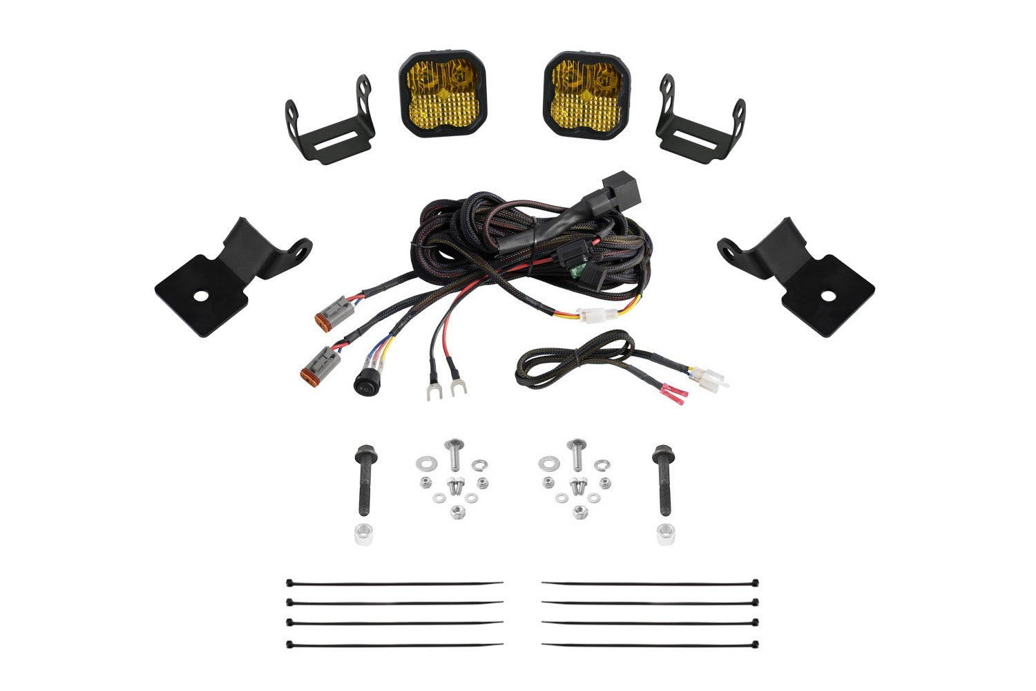 Diode Dynamics - Stage Series SS3 A-Pillar Pod Kit for 2014-2018 Polaris RZR XP, Sport Yellow Combo - DD7847